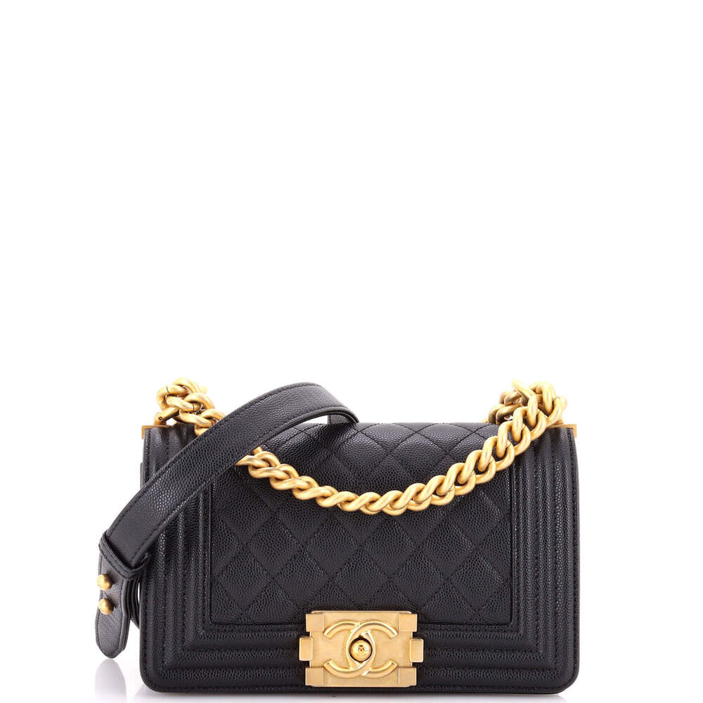 Chanel Small Boy Flap Bag Quilted Caviar